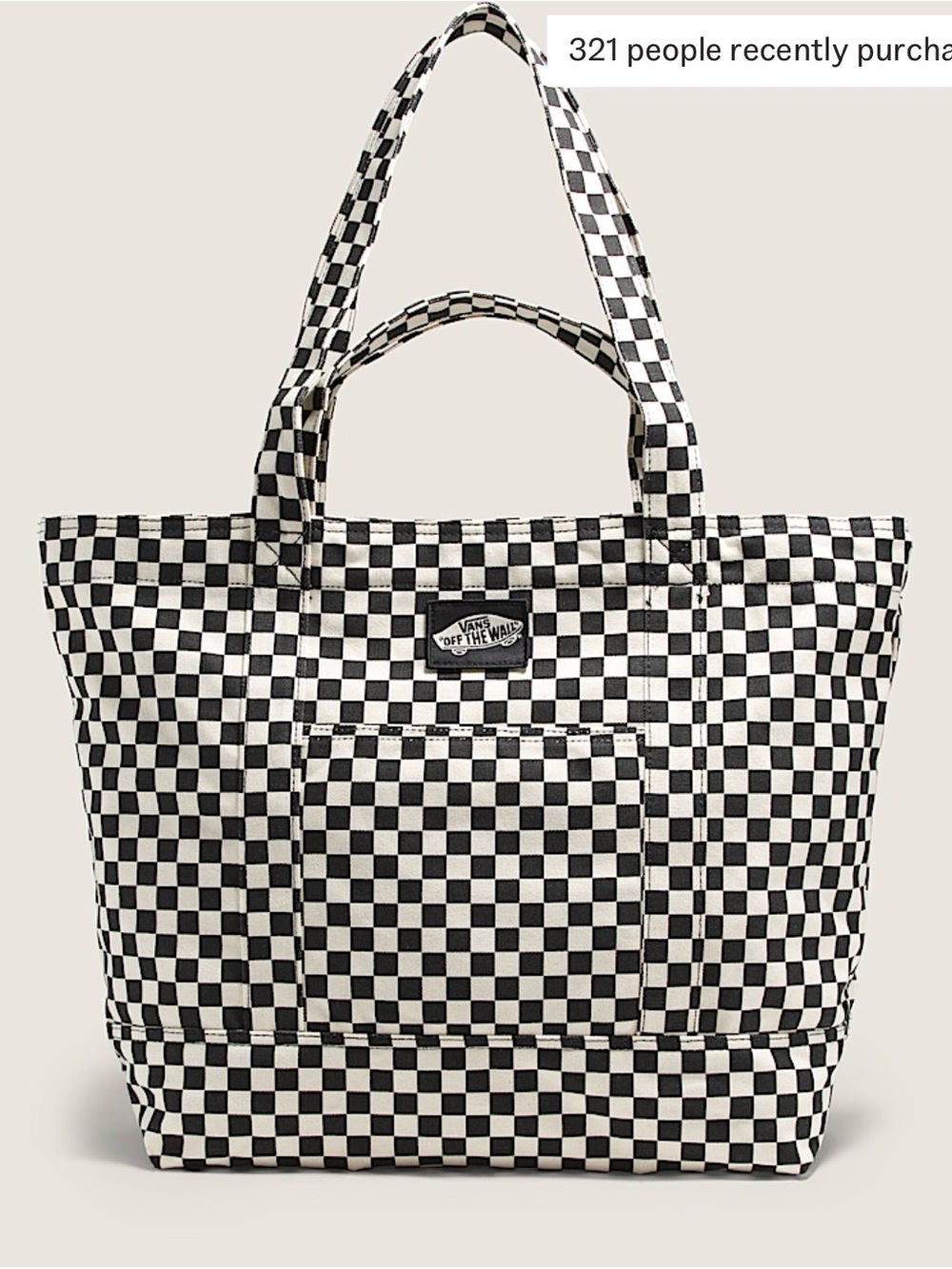 Vans Black & White Checkered Canvas Tote